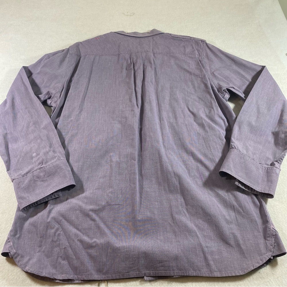 Nuco Shirt Men’s XL Button Down Purple Casual Shirt long Sleeve Collar Pockets - Picture 3 of 11